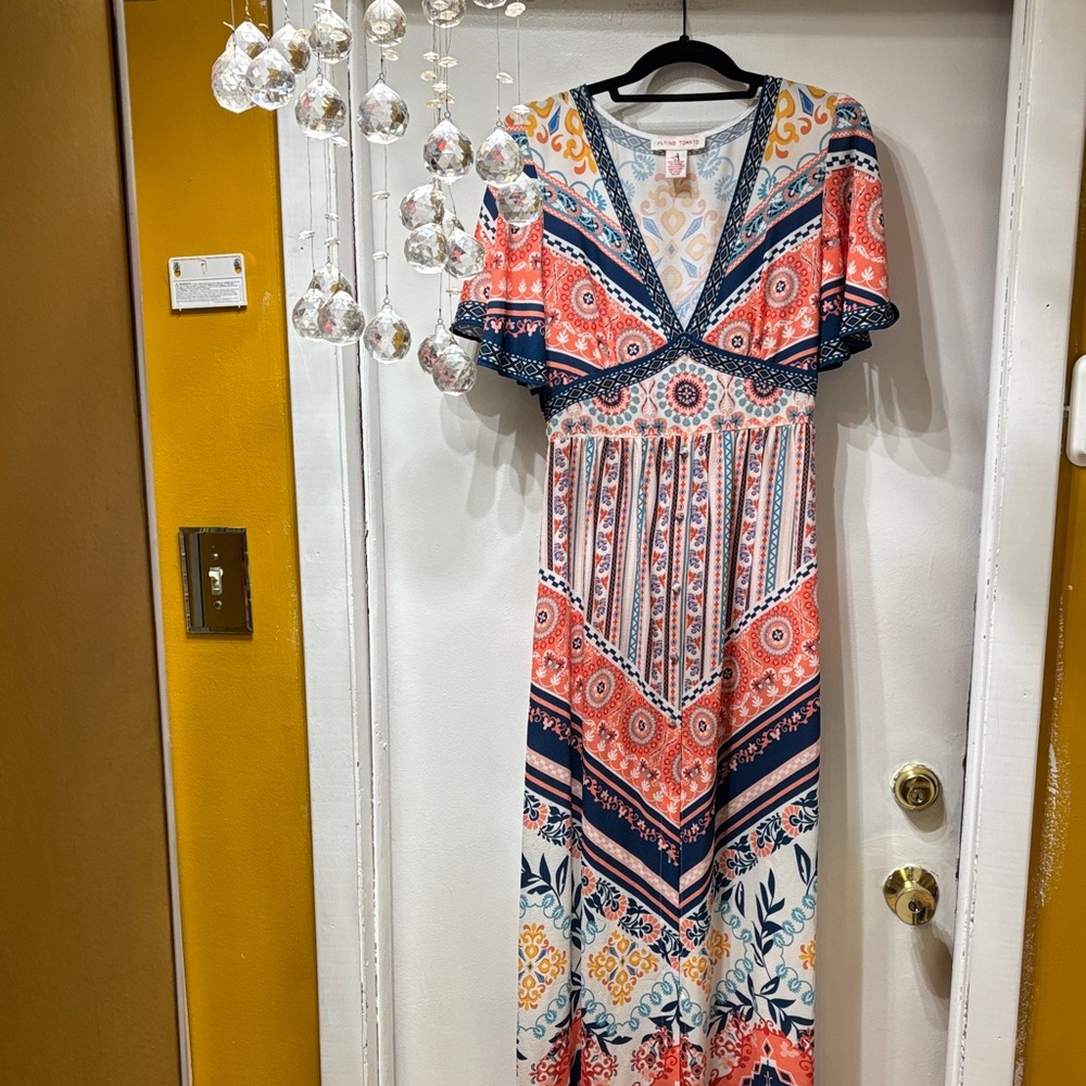 Flying Tomato Multicolor Patterned Maxi Dress - image 1